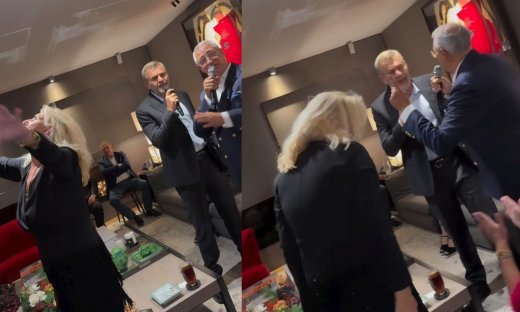 Απόστολος Γκλέτσος: Καρέ καρέ η επική στιγμή που τραγουδάει σε μαγαζί και η σύντροφός του χορεύει