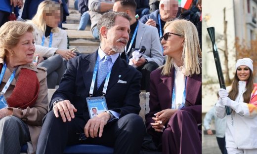 Η λαμπαδηδρόμος Κίμπερλι Γκίλφοϊλ και ο Παύλος Ντε Γκρες με την Άννα Μαρία και τη Μαρί Σαντάλ