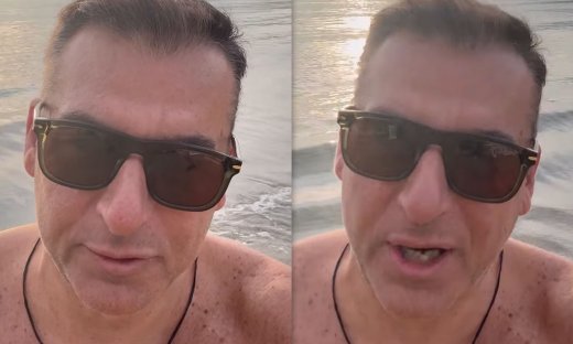 O Λιάγκας εύχεται χρόνια πολλά και καλές γιορτές από την παραλία μετά από βουτιά!