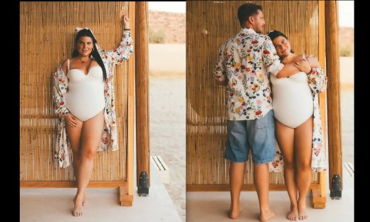 Δανάη Μπάρκα: Με φουσκωμένη κοιλίτσα και matchy-matchy look με τον Φάνη Μπότση