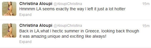 Χριστίνα Αλούπη: Επέστρεψε στην Πόλη των Αγγέλων 