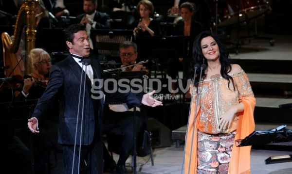 Ο Μάριος Φραγκούλης στο Ηρώδειο με την Angela Gheorghiu