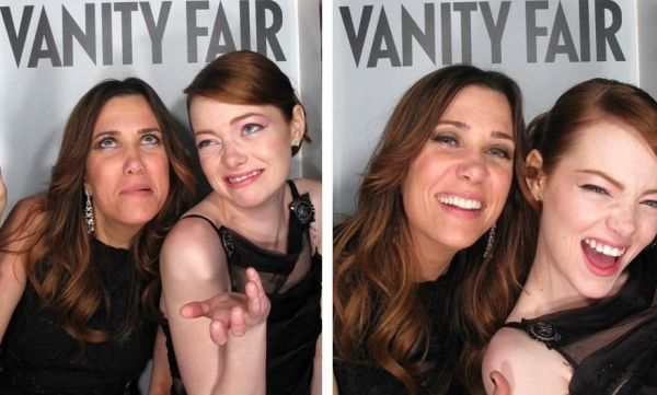 Οι σταρ ποζάρουν στο φωτογραφικό θάλαμο στο πάρτι του Vanity Fair