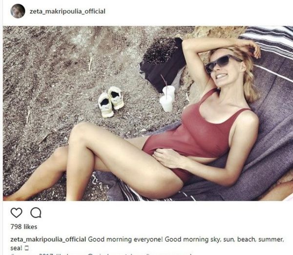 Η Ζέτα Μακρυπούλια με ολόσωμο μαγιό 