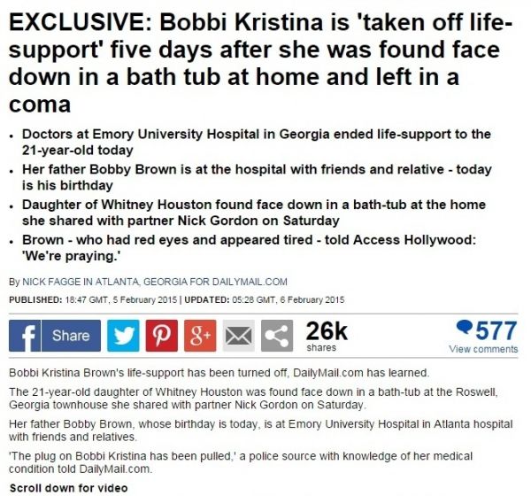 Θρίλερ με την κόρη της Whitney Houston και το αν είναι ή όχι ακόμα ζωντανή