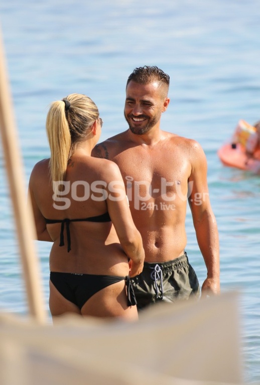 Fabio Cannavaro: Αγκαλιές με την σύζυγό του στην Μύκονο