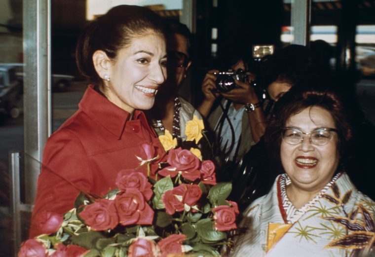 Maria Callas Holds Bouquet